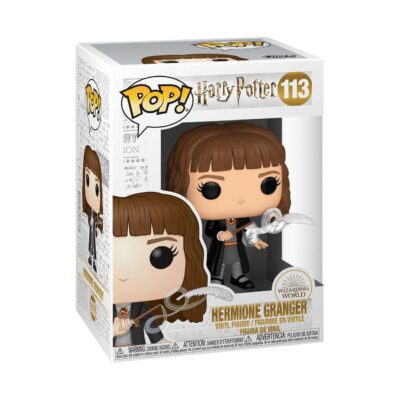Hermione con una pluma. Funko Pop! en caja de Harry Potter