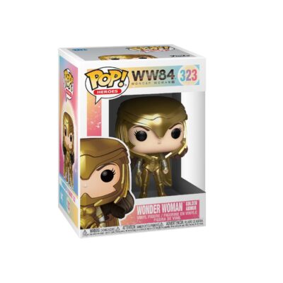 Wonder Woman con armadura dorada. Caja Funko Pop de DC Comics